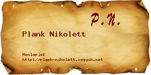 Plank Nikolett névjegykártya